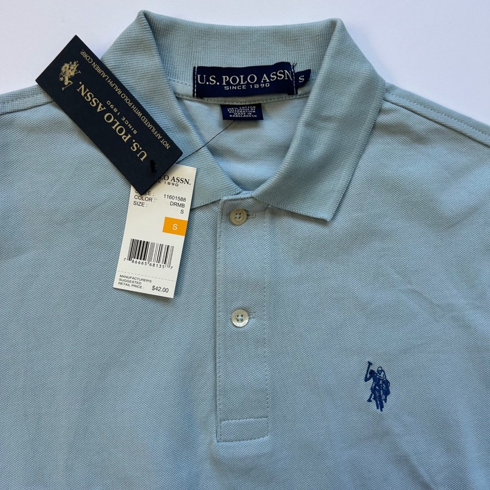 US Polo Assn Mens 3 Pack Slim Fit Stretch Pique Polo Shirts Small New NWT READ - Picture 9 of 15
